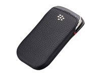 BlackBerry Leather Pocket - Étui pour téléphone portable - cuir - noir - pour Bold 9700, 9780; Curve 8520, 8530, 8900; Curve 3G 9300, 9330 ACC-32917-201