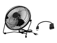DLH - Ventilateur - plateau de table - 22 cm - USB, USB-C DY-VE5121