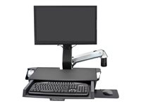 Ergotron - Kit de montage (repose-poignets, kit de support de montage de piste, plateau de souris coulissant, support ajustable en hauteur, support pour scanner de code barres et souris, bras combiné, surface de travail avec plateau pour clavier) - pour écran LCD/équipement PC - aluminium poli - Taille d'écran : jusqu'à 24 pouces 45-260-026