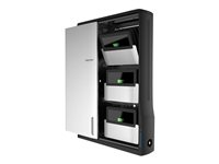 Ergotron Zip12 - Meuble de rangement (support uniquement) - pour 12 netbooks/tablettes - noir, argent - Taille d'écran : jusqu'à 12 po - montable sur mur DM12-1006-2