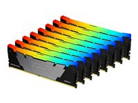 Kingston FURY Renegade RGB - DDR4 - kit - 256 Go: 8 x 32 Go - DIMM 288 broches - 3200 MHz / PC4-25600 - CL16 - 1.35 V - mémoire sans tampon - non ECC - noir KF432C16RB2AK8/256