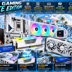 PACK WHITE 7800X3D 32GO SSD 1TO CM B850 ICE RTX 5070 AERO